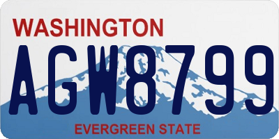 WA license plate AGW8799