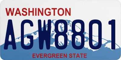 WA license plate AGW8801