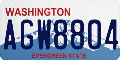 WA license plate AGW8804