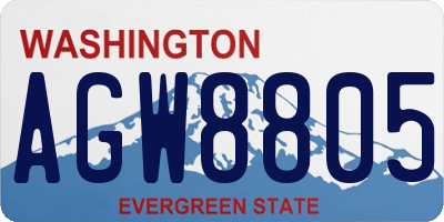 WA license plate AGW8805