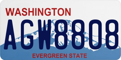 WA license plate AGW8808
