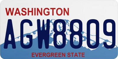 WA license plate AGW8809