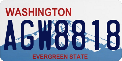 WA license plate AGW8818