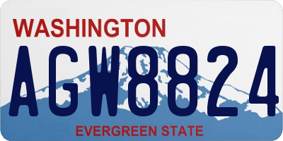 WA license plate AGW8824