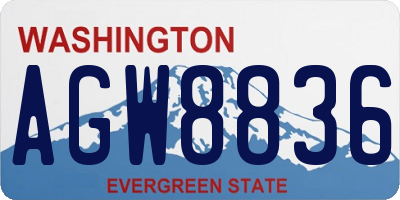 WA license plate AGW8836