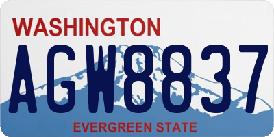 WA license plate AGW8837