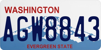 WA license plate AGW8843