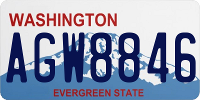 WA license plate AGW8846