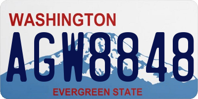WA license plate AGW8848