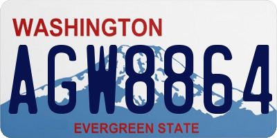 WA license plate AGW8864