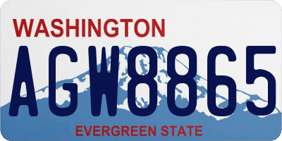 WA license plate AGW8865
