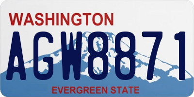 WA license plate AGW8871