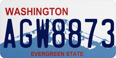WA license plate AGW8873
