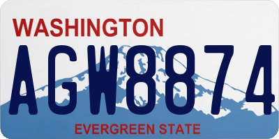 WA license plate AGW8874