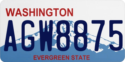 WA license plate AGW8875