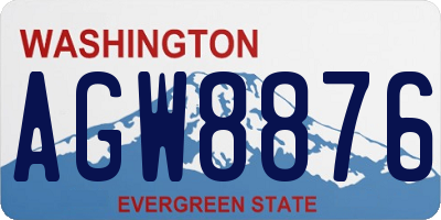 WA license plate AGW8876