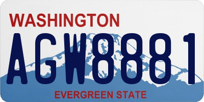 WA license plate AGW8881
