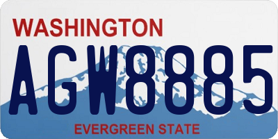WA license plate AGW8885