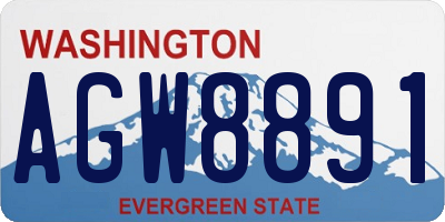 WA license plate AGW8891