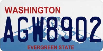 WA license plate AGW8902