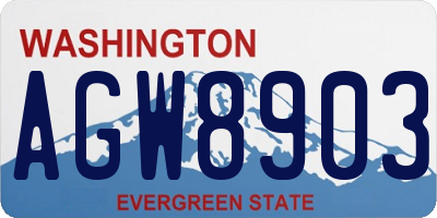 WA license plate AGW8903
