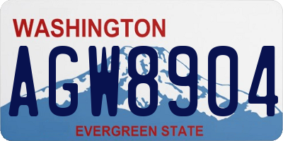WA license plate AGW8904