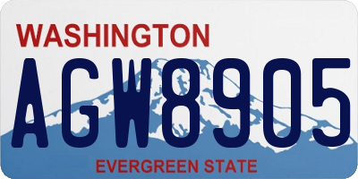 WA license plate AGW8905