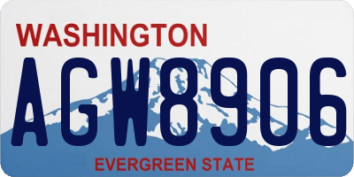 WA license plate AGW8906