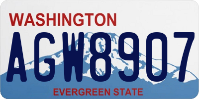 WA license plate AGW8907