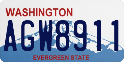 WA license plate AGW8911