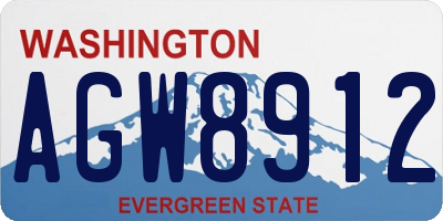 WA license plate AGW8912