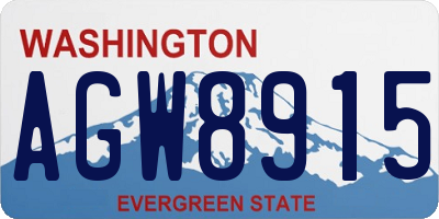 WA license plate AGW8915