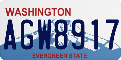 WA license plate AGW8917