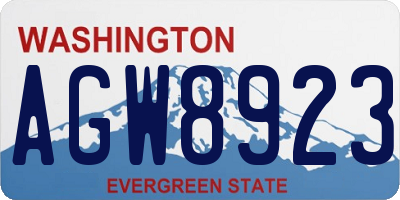 WA license plate AGW8923