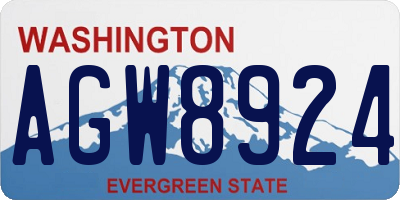 WA license plate AGW8924
