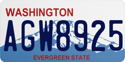 WA license plate AGW8925