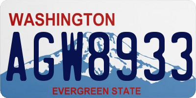 WA license plate AGW8933