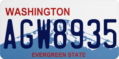 WA license plate AGW8935