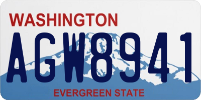 WA license plate AGW8941