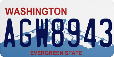 WA license plate AGW8943