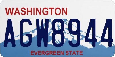 WA license plate AGW8944