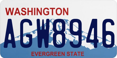 WA license plate AGW8946