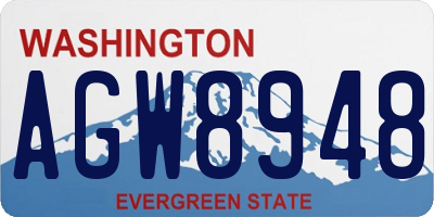 WA license plate AGW8948