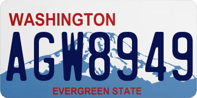 WA license plate AGW8949