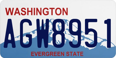 WA license plate AGW8951