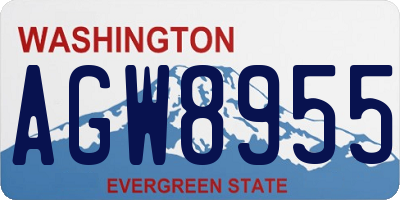 WA license plate AGW8955