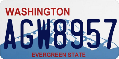 WA license plate AGW8957