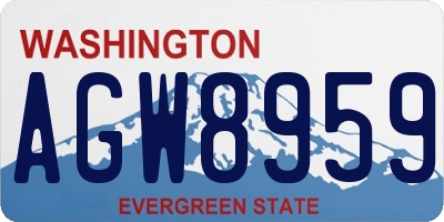 WA license plate AGW8959