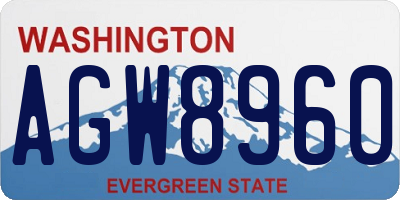 WA license plate AGW8960