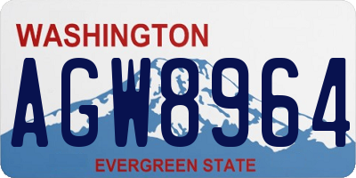 WA license plate AGW8964